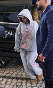Ariana Greenblatt in a Grey Sweatsuit