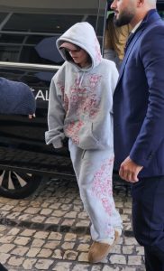 Ariana Greenblatt in a Grey Sweatsuit