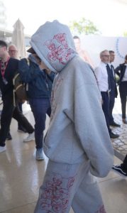 Ariana Greenblatt in a Grey Sweatsuit