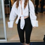 Barbara Palvin in a White Shirt Was Seen Outside Hotel Martinez in Cannes 05/23/2025