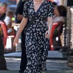 Brie Larson in a Black Floral Dress Was Seen Out in Los Feliz 05/27/2025