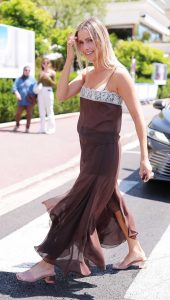 Claire Holt in a Brown Ensemble
