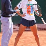 Emma Raducanu in a White Tee Was Seen at a Practice Session Before Her First Round French Open Match in Paris 05/26/2025