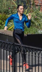 Gal Gadot in a Red Sneakers