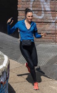 Gal Gadot in a Red Sneakers