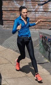 Gal Gadot in a Red Sneakers