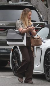 Hilary Duff in a Brown Pants