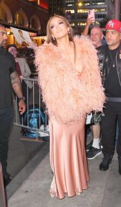 Jennifer Lopez in a Beige Dress