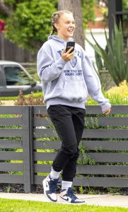 Jojo Siwa in a Grey Hoodie