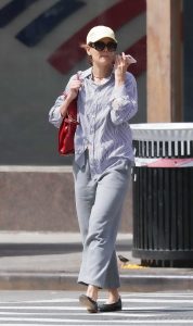 Katie Holmes in a Striped Shirt