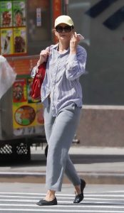 Katie Holmes in a Striped Shirt