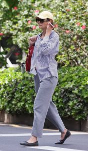 Katie Holmes in a Striped Shirt