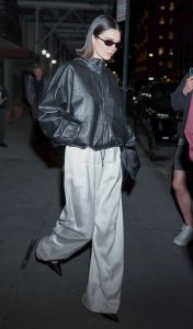 Kendall Jenner in a Black Leather Jacket