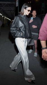 Kendall Jenner in a Black Leather Jacket
