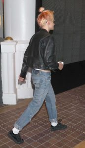 Kristen Stewart in a Black Leather Jacket