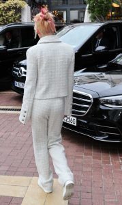 Kristen Stewart in a White Pantsuit
