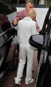Kristen Stewart in a White Pantsuit
