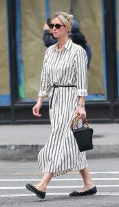 Nicky Hilton in a Striped White Dress