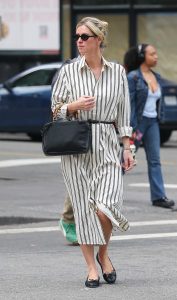Nicky Hilton in a Striped White Dress