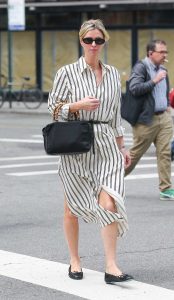 Nicky Hilton in a Striped White Dress