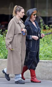 Rebecca Ferguson in a Beige Coat