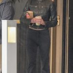 Anya Taylor-Joy in a Black Leather Jacket Filming Lucky in Downtown in Los Angeles 06/05/2025