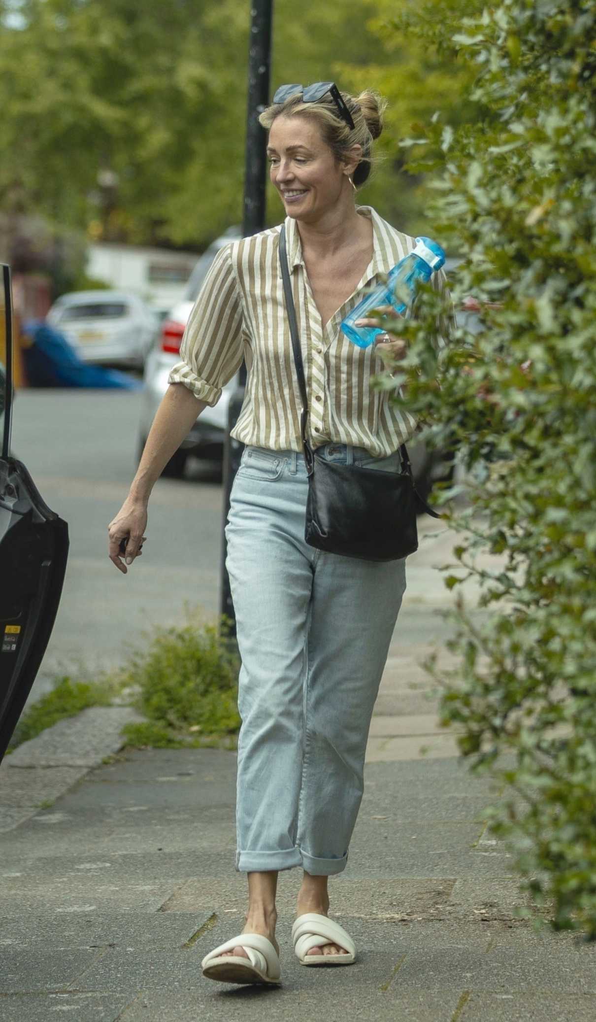 Cat Deeley in a Striped Shirt