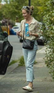 Cat Deeley in a Striped Shirt