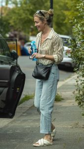 Cat Deeley in a Striped Shirt