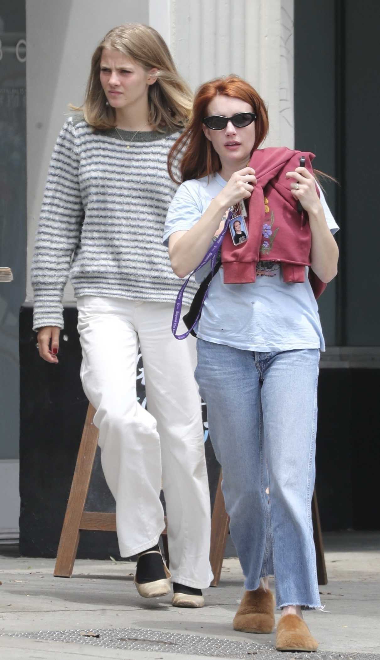 Emma Roberts in a White Tee