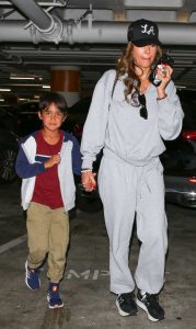 Jessica Alba in a Grey Sweatsuit