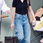 Joey King in a Blue Jeans Was Seen Out with a Friend in London 06/14/2025