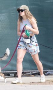 Joey King in a Grey Top