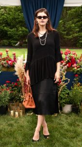 Alexandra Daddario in a Black Ensemble