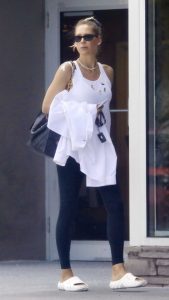 Anna Kournikova in a Black Leggings