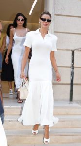 Brooks Nader in a White Dress
