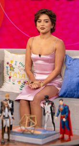 Isabela Merced in a Pink Dress