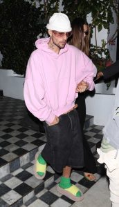 Justin Bieber in a Pink Hoodie