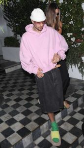Justin Bieber in a Pink Hoodie