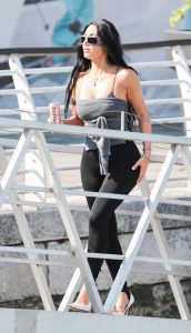 Kim Kardashian in a Grey Top