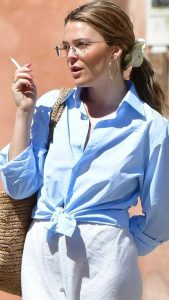 Maggie Rogers in a Blue Shirt
