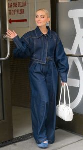 Meg Donnelly in a Denim Pantsuit