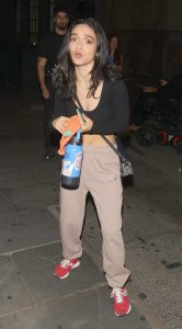 Rachel Zegler in a Beige Sweatpants