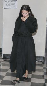 Selena Gomez in a Black Coat