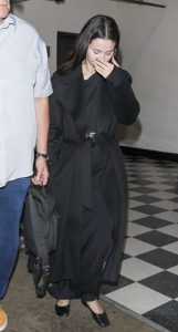 Selena Gomez in a Black Coat