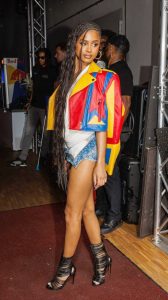 Tyla in a Daisy Duke Shorts