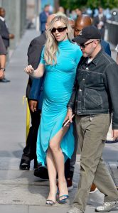 Vanessa Kirby in a Blue Dress