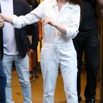 Anne Hathaway in a White Jumpsuit Was Seen Out in New York 07/31/2025