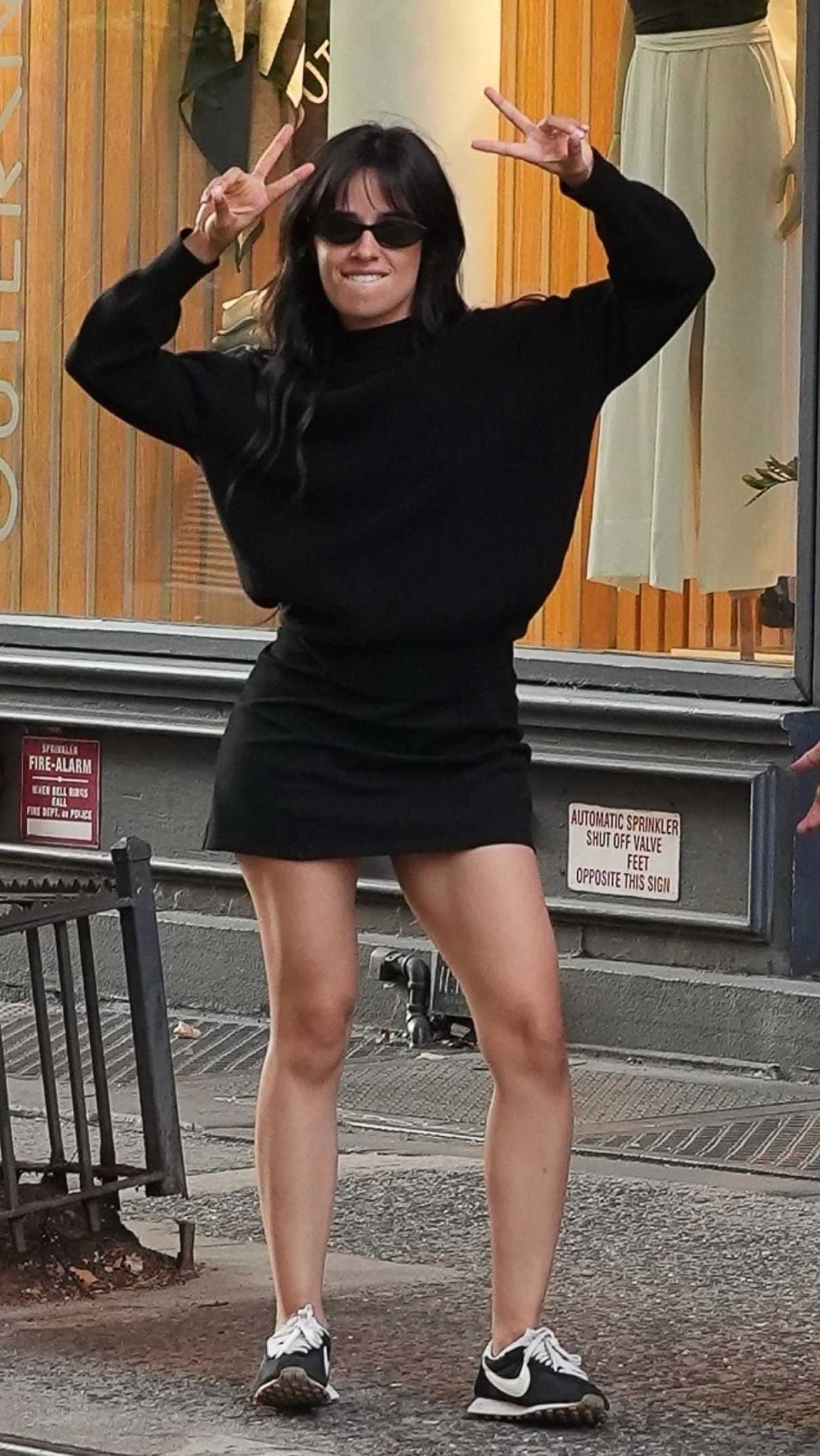 Camila Cabello in a Black Mini Skirt
