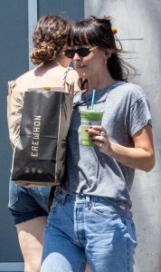Dakota Johnson in a Grey Tee